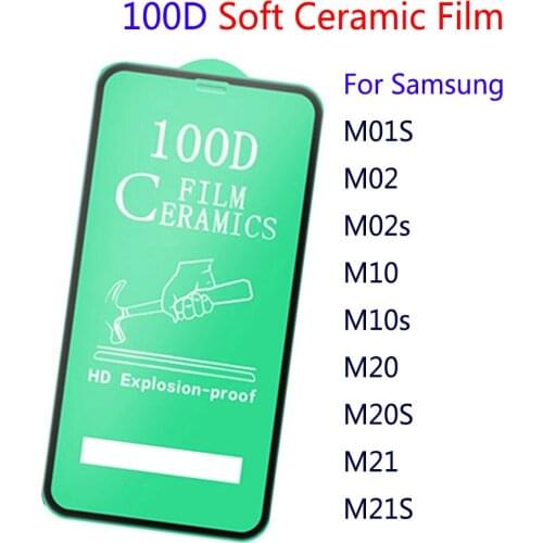 50Pcs\Lot Full Cover Soft Ceramic Tempered Glass For Samsung M01S M02 M02S M10 M10s M20 M20s M21 M21S Screen Protector Film