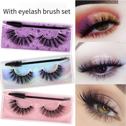 Natural 3D Mink Eyelashes Fluffy Thick Eyelashes Makeup Slim Mink Eyelashes Makeup Tool for Slim Natural Eyelashes