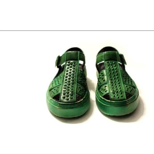 New fashion shoes for men rivet black men sandals genuine leather rome summer casual shoes