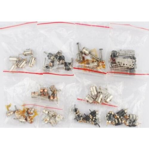 NEW 5pcs each of 10 types 50pcs totally 4 Wire 2 Phase dc micro stepper motor Mini stepper motor Assorted box free shiping