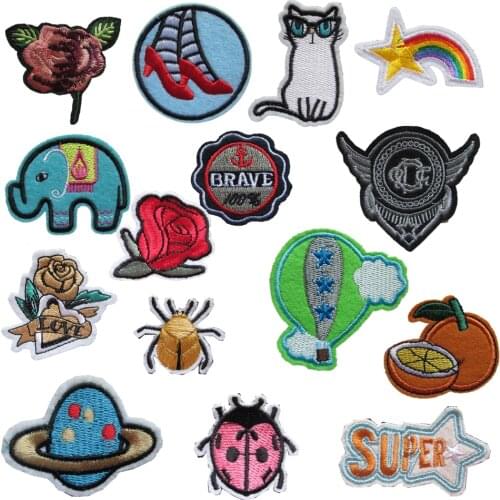 Brand new fashion style high quality different hot melt adhesive applique embroidery patches stripes DIY clothing accessory