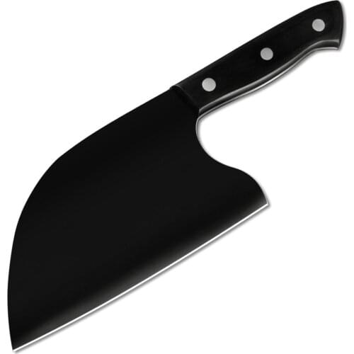 Full Tang Butcher Cleaver 7'' INCH Stainless Steel Chopping Knife Sharp Blade Hunting Camping Tools Meat Fish Accessory