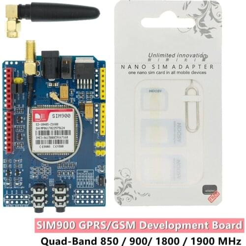 SIM900 GPRS/GSM Shield Development Board Quad-Band Module For Arduino Compatible