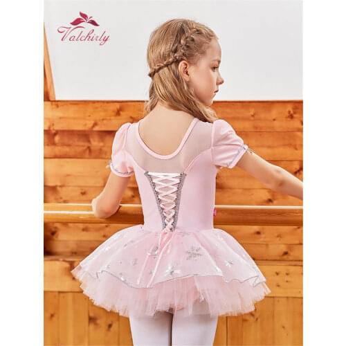 Ballerina Dress Girls Snowflake Costume Classical Dance Costume Ballet Loetard Swimsuit for Kids