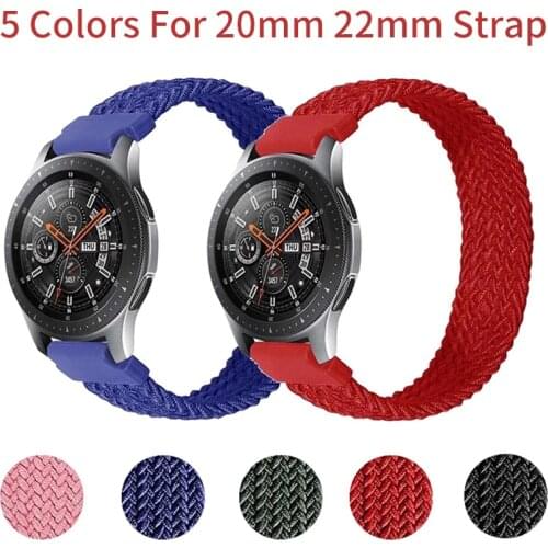 Braided Solo Loop Strap For Xiaomi Huami Amazfit GTR 47/42mm Band Bracelet For Amazfit Stratos 2 3 GTS Bip S 20/22mm Watchbands