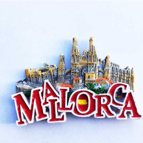 QIQIPP A tiled refrigerator of tourist souvenirs at Belville Castle, Parma Cathedral, Majorca, Spain