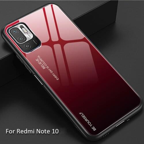 Redmi Note 10 Pro Max Note 8 2021 10S Case Gradient Tempered Glass Funda Case For Xiaomi Redmi Note10 Note8 Anti-knock Cover