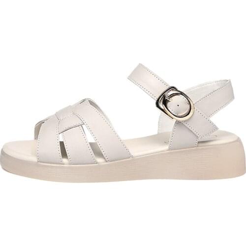 Open-Toed Wedge Sandals, Flat Buckle Solid Color Shoes, WomenS Platform WomenS Shoes