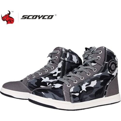 SCOYCO Motorcycle Boots Men Botas Moto Motorcycle Shoes Motocross Boots Breathable Racing Riding Botas Para Moto