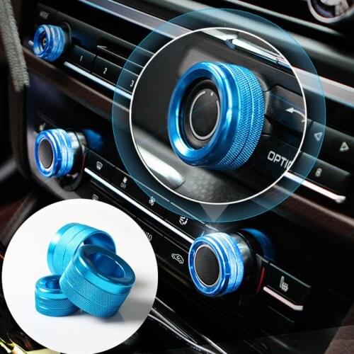Blue Air Condition Knob Cover For BMW 5 Series F10 F11 GT F07 2010-2015 Low Equipped Car accesories interior Car decoration