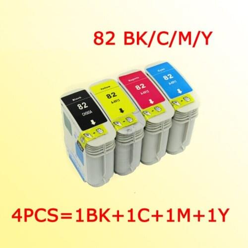 Compatible for hp82 ink cartridges BK/C/M/Y replace for 82 82xl DesignJet500/510/800/815/820