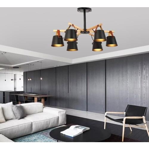 Modern Wooden LED Chandelier Nordic Chandelier Dining Light Factory Direct Living Ceiling Lamp Bedroom Ceiling Lighting Fixture