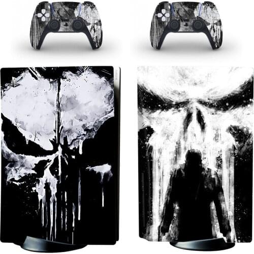 Skull Style PS5 Disc Edition Skin Sticker for Playstation 5 Console & 2 Controllers Decal Vinyl Protective Skins Style 1