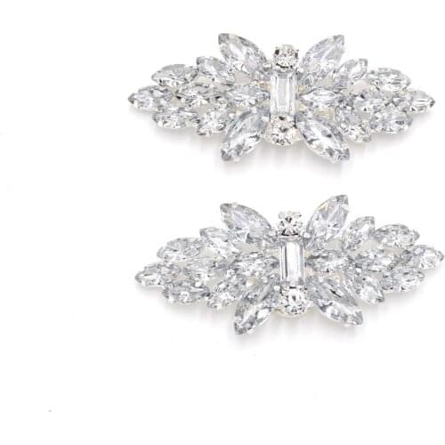 TOPQUEEN AX4 2pcs Shoe Clip Wedding Shoes High Heel Women Bride Decoration Rhinestone Shiny Decorative Clips Charm Buckle