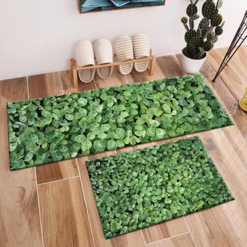3D Green Four-leaf Clover Rugs And Carpets For Kids Baby Home Living Room Non-slip Bedroom Hallway Yoga kitchen Door Floor Mats