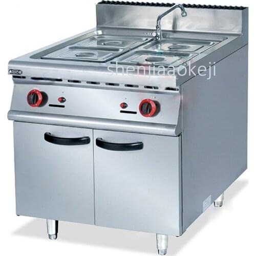 Vertical-type liquefied gas four pots of soup cabinets Commercial Food Cooking heat preservation machine insulation soup pool