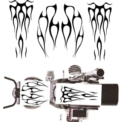 Motorcylcle Decals Vinyl Flame sticker Black for Tank & Fender