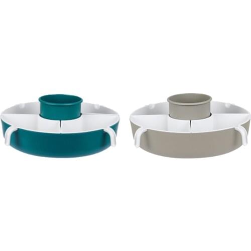 Rotating Drain Basket Washing Vegetable Storage Fruit Plate 5 Compartments Kitchen Supplies