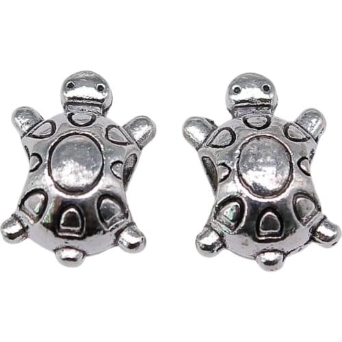 WYSIWYG 5pcs 14x9x7mm Turtle Beads For DIY Jewelry Making Sea Turtle Beads Charms Sea Turtle European Big Hole Beads