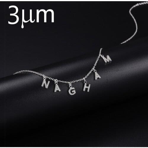 3UMeter Custom Crystal Personalize Choker Name Necklace Baby Necklace Pendant Fascinating collier ras du cou for Women