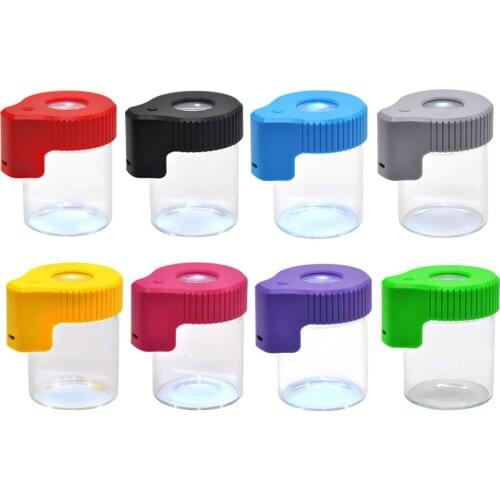 Tanyte Glass Light-Up LED Air Tight Storage Magnifying Jar 155ML Vacuum Seal Plastic Transparent Frosted Storage Storage Box