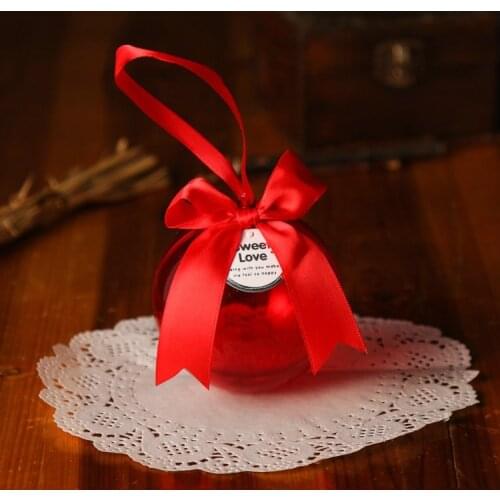 10pcs Plastic Round Ball Favor Candy and Chocolates Packing Boxes for Wedding Party Decoration and Birthdays or Christmas Gifts
