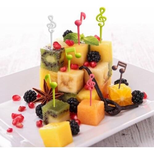 16 Pcs/set Creative Musical Note Shape Fruit Fork Toothpick Mini Children Dessert Food Fruit Bento Decoration Fork Party Favors