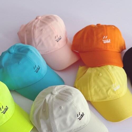 2021 Spring New Arrival Girls Fashion Letter Hats Kids Korean Design Hats Candy Color Hats Girl Hats Kids