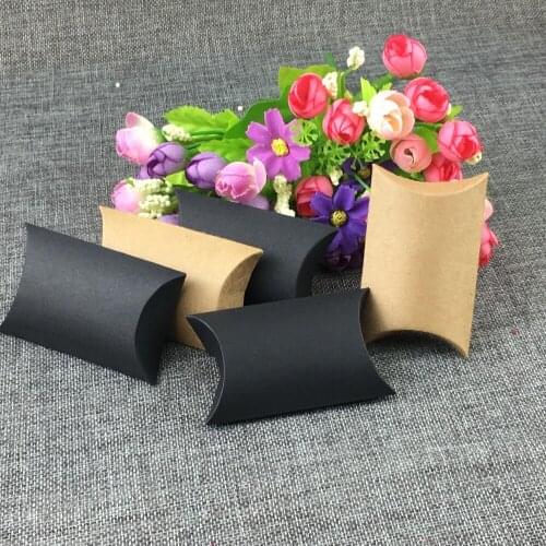30Pcs/Lot Vintage Pillow-shaped Kraft Paper Jewelry Pack Box Hand-held Creative Packaging Storage Cases For Essential Banquets