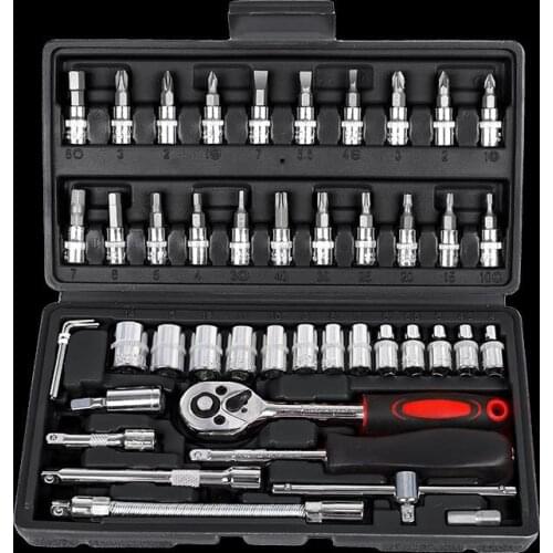 46-piece tool set socket wrench fast Xiaofei auto repair car repair ratchet screwdriver combination small box