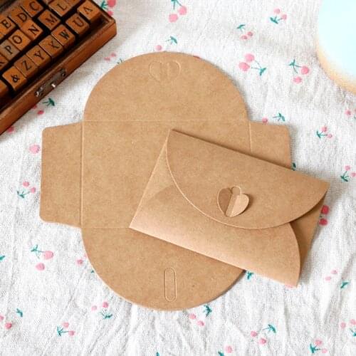 50pcs Heart Kraft Paper Envelope Gift Card Post Card Storage Bags Letter Envelope for Wedding Party Invitation Greeting Cards