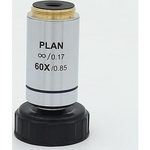 60X 195 Educational Lab Medical Bio-Microscope Infinity Plan Achromatic Objective Lens RMS Thread Biological Microscope 20.2mm