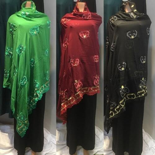 African Dubai NEW 100% Cotton Pashmina Emroider Ring And Diamond Shawl Wrap Chemical Lace Stole Net Scarf Headband For Lady