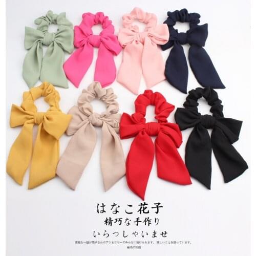 Free shippping Fashion women Solid chiffon ribbon hair scrunchies lovely gum elegant Hair Tie Accessories sweet Ponytail Holder