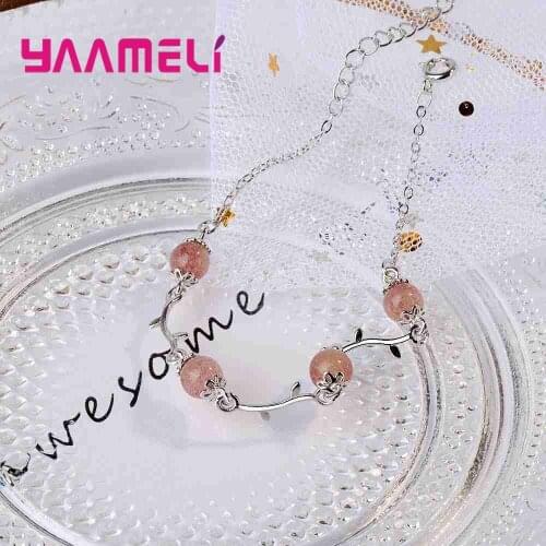925 Silver Romantic Beaded Pendant Bracelets and Bangles Fashion Women Fascinating Charm Bracelet Jewelry Accessories