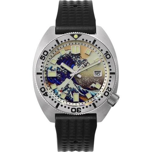 San Martin Men Diver Watch Mens Automatic Watches Wristwatch 200M Waterproof Full Luminous Kanagawa Surfing Dial Sapphire NH35