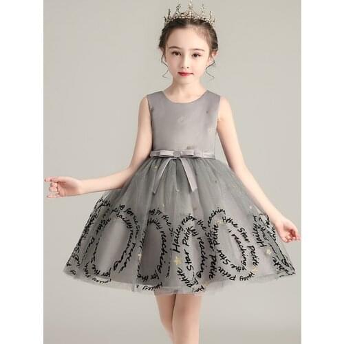 Childre Dress 2020 Autumn New Girls Sleeveless Princess Dress Little Girl Gauze Dress Kids Bowknot Dress Show Costume 4-12 Years