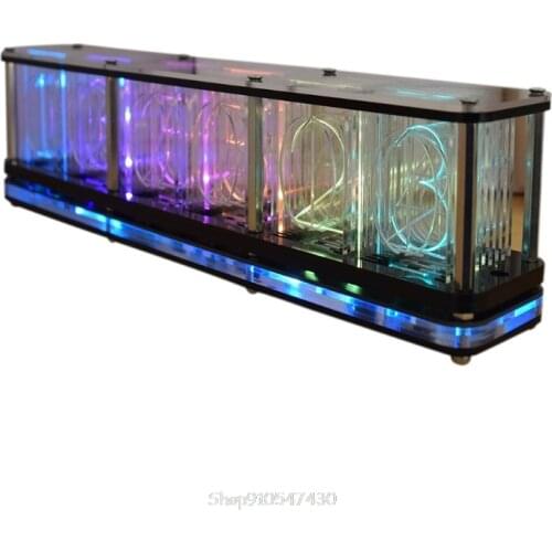 DIY Kits RGB LED Imitate Glow Tube Clock LED Music Spectrum Time tube Night light Full Color RGB Home Decoration Gift D17 20