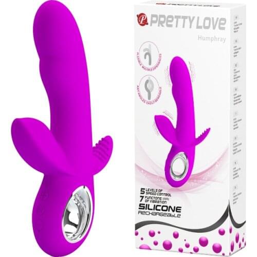 Pretty love 7 function double vibrator 5 speed control silicone rabbit G spot Rechargeable clitoris massager Sex Toy for women