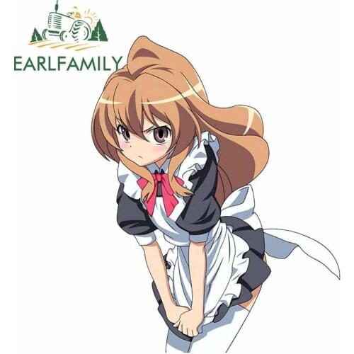 EARLFAMILY 13cm x 10.5cm For Toradora Cartoon Car Stickers Waterproof Decal Car Accessories Vinyl Material Decoration