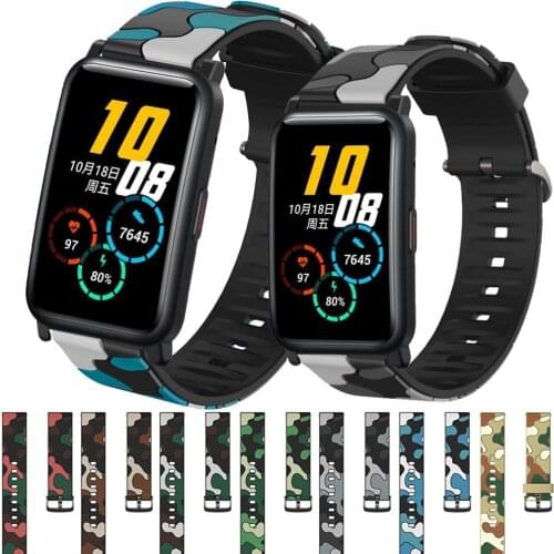 Camouflage Silicone Strap For Huawei Honor ES/GS Pro Smart Watch Band Replaceable Wristbands For Huawei Watch GT 2 Pro Correa