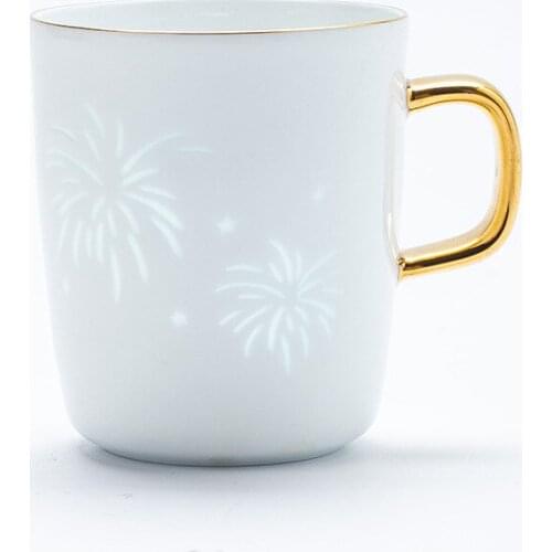 Jingdezhen Ceramic Exquisite Mug with Gold Handle Coffee Cup