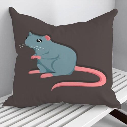 Beautiful blue rat Throw Pillows Cushion Cover On Sofa Home Decor 45*45cm 40*40cm Gift Pillowcase Cojines Dropshipping