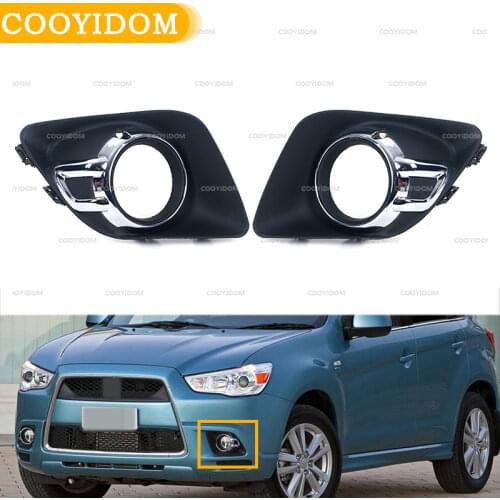 Left Right Car Front Bumper Fog Light Grille Protective cover Fog lamp foglight Frame hood For Mitsubishi ASX 2010 2011 2012
