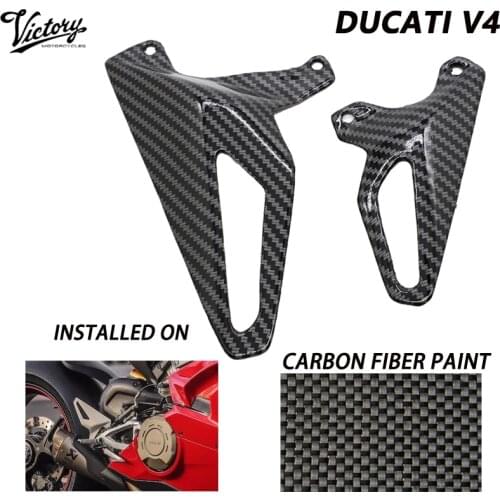 High quality Ducati Panigale V4 V4S 2018 2019 Carbon Fiber Motorcycle Heel Guard Bright Black Fairing Motorcycle Accessorie