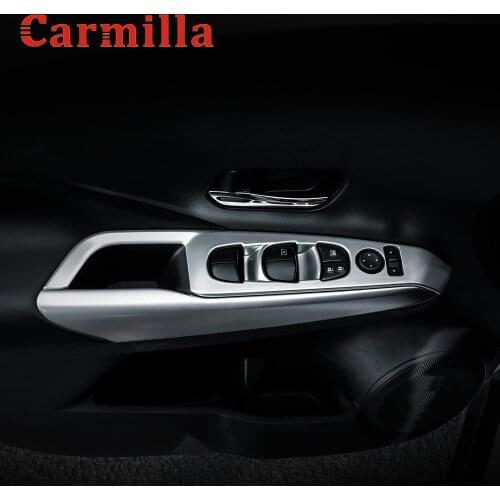 Stainless Steel Car Windows Control Panel Cover Sticker for Nissan Kicks 2017 2018 2019 2020 2021 LHD 4Pcs/Set Accessories