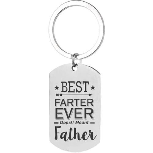 New fashion white rings for keys simple lettering BEST Father stainless steel family gift trinket