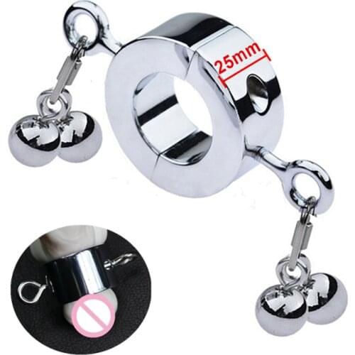 New Design Metal Heavy Male Penis Ring Foreskin Stretcher Penis Cock delay Exercise Sex Tools For Couples Erotic Cockring Ball