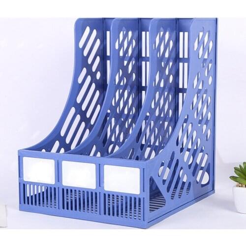 File Holder Document Tray 3-Grid Desktop Storage File Organizer Mesh Files Shelf Desktop File Rack Book Holder Office Supplies