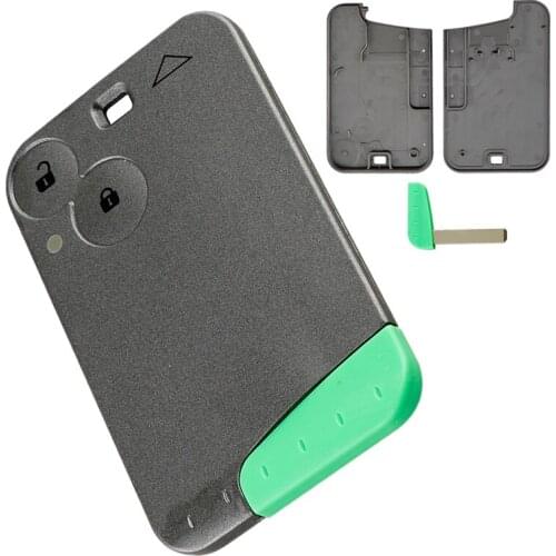 2 Button Durable Car Key Card Smart Shell Case Replacement Protector with Insert Small Uncut Blank Blade Fit for RENAULT Laguna